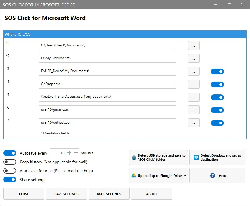 screenshot of SOS Click